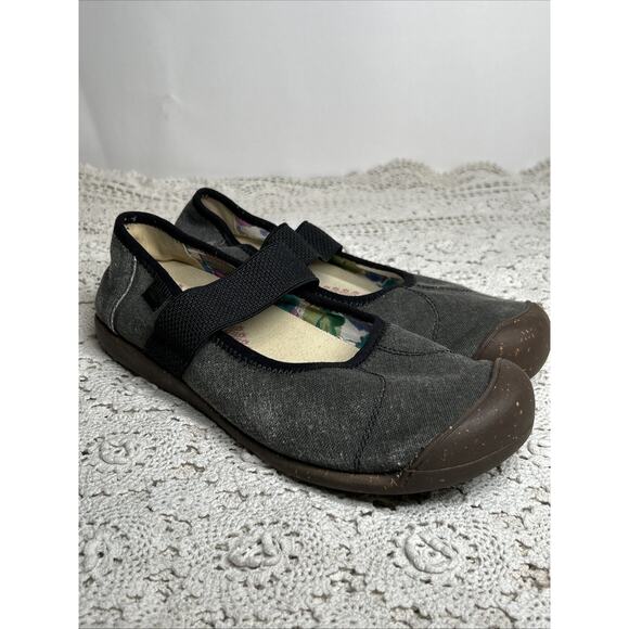 Keen Sienna Gray Mary Jane Shoes Canvas Women’s 10 Slip On Flats Casual Comfort - Picture 1 of 10